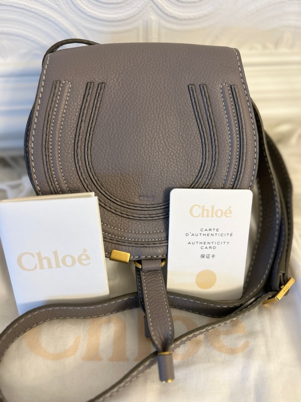 Chloe Marcie Saddle Bag in  Grained Leather